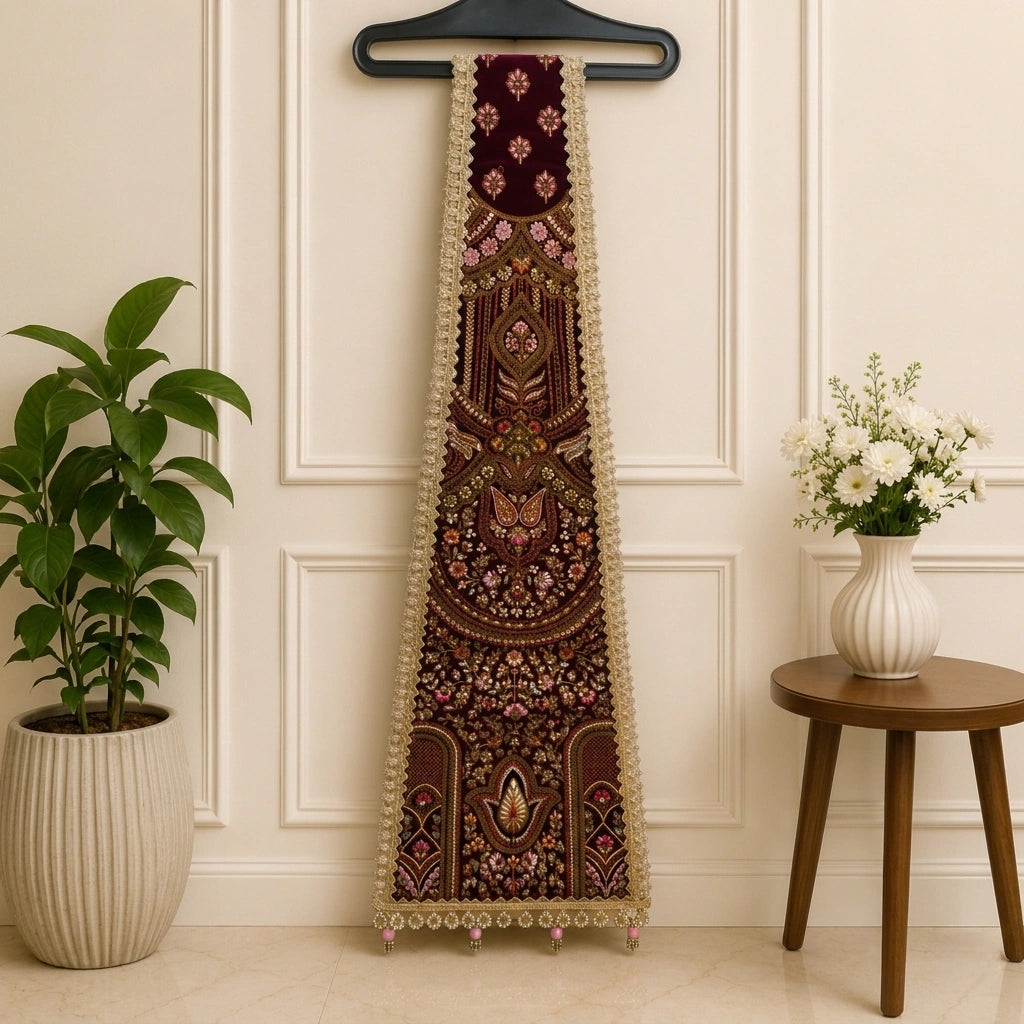 Royal Velvet Embroidered Wedding Dupatta