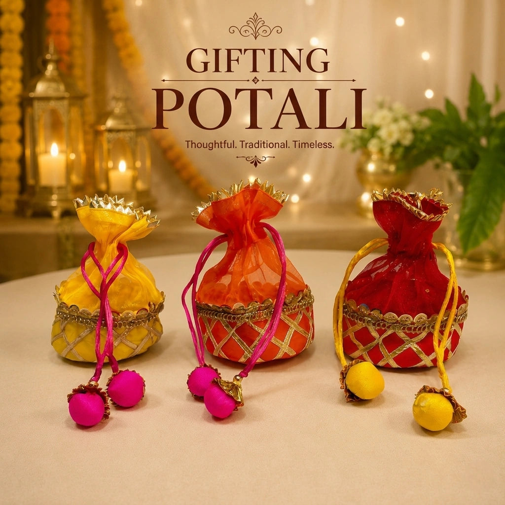 Designer Organza Gifting Potli Bag Set