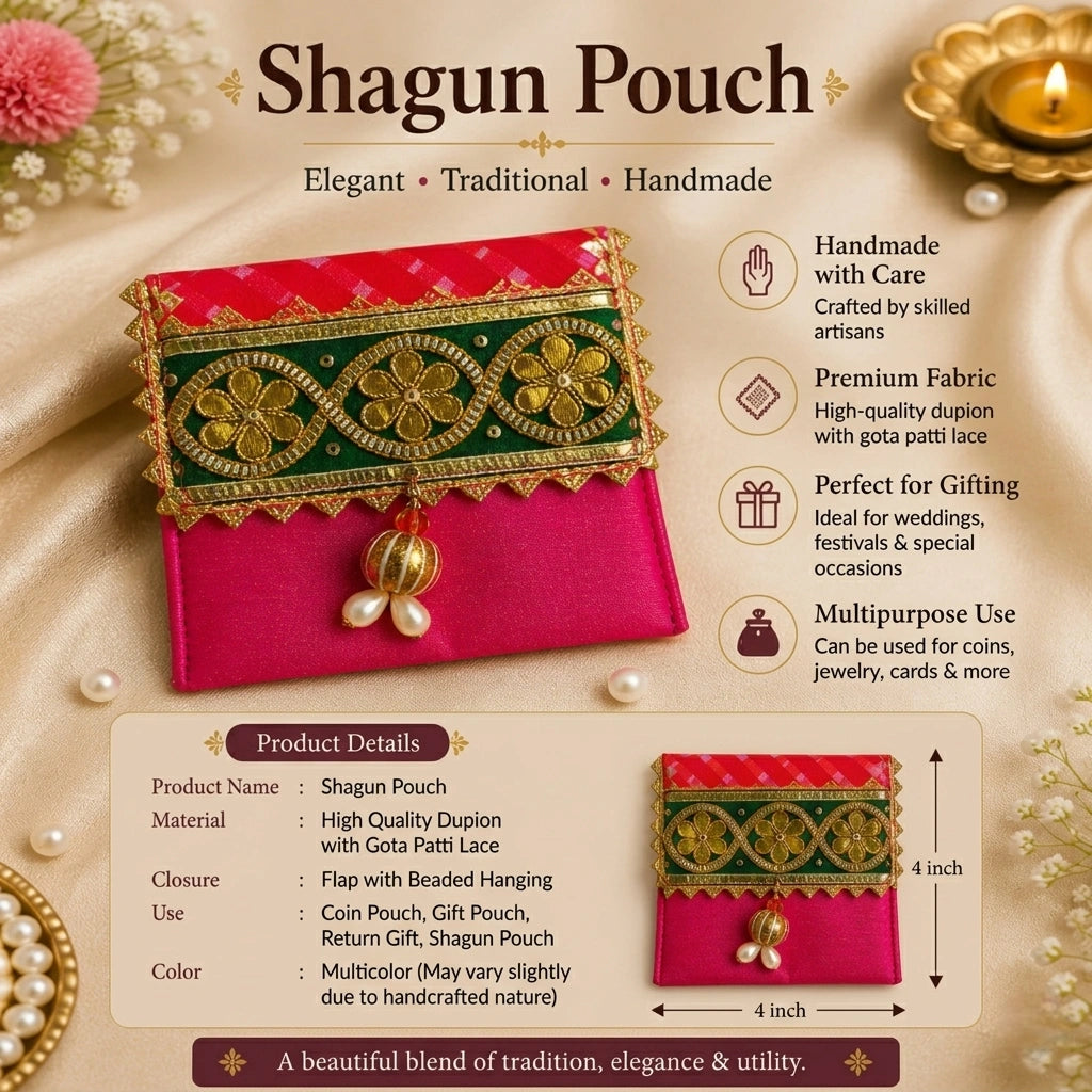 Shagun Pouch – Handmade Traditional Gift Pouch (Multi Color)