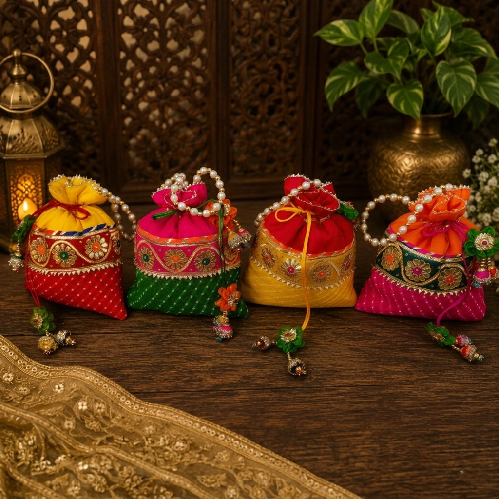 Mothda Potli Bag for Women – Designer Ethnic Drawstring Pouch