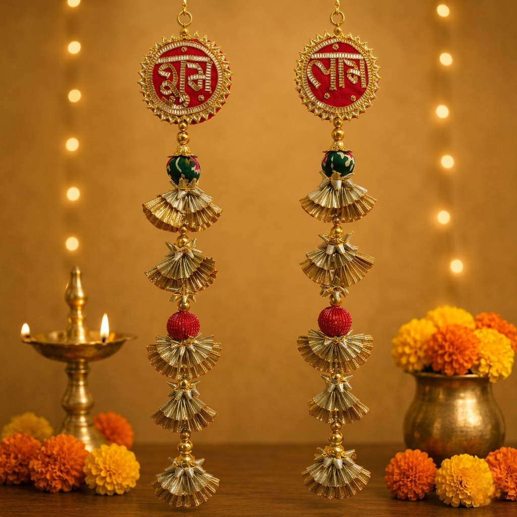 Shubh Labh Door Side Hanging – Multicolor Festive Decor