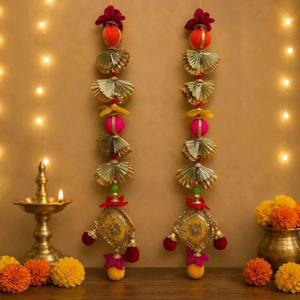 Traditional Multicolor Door Hanging Pair