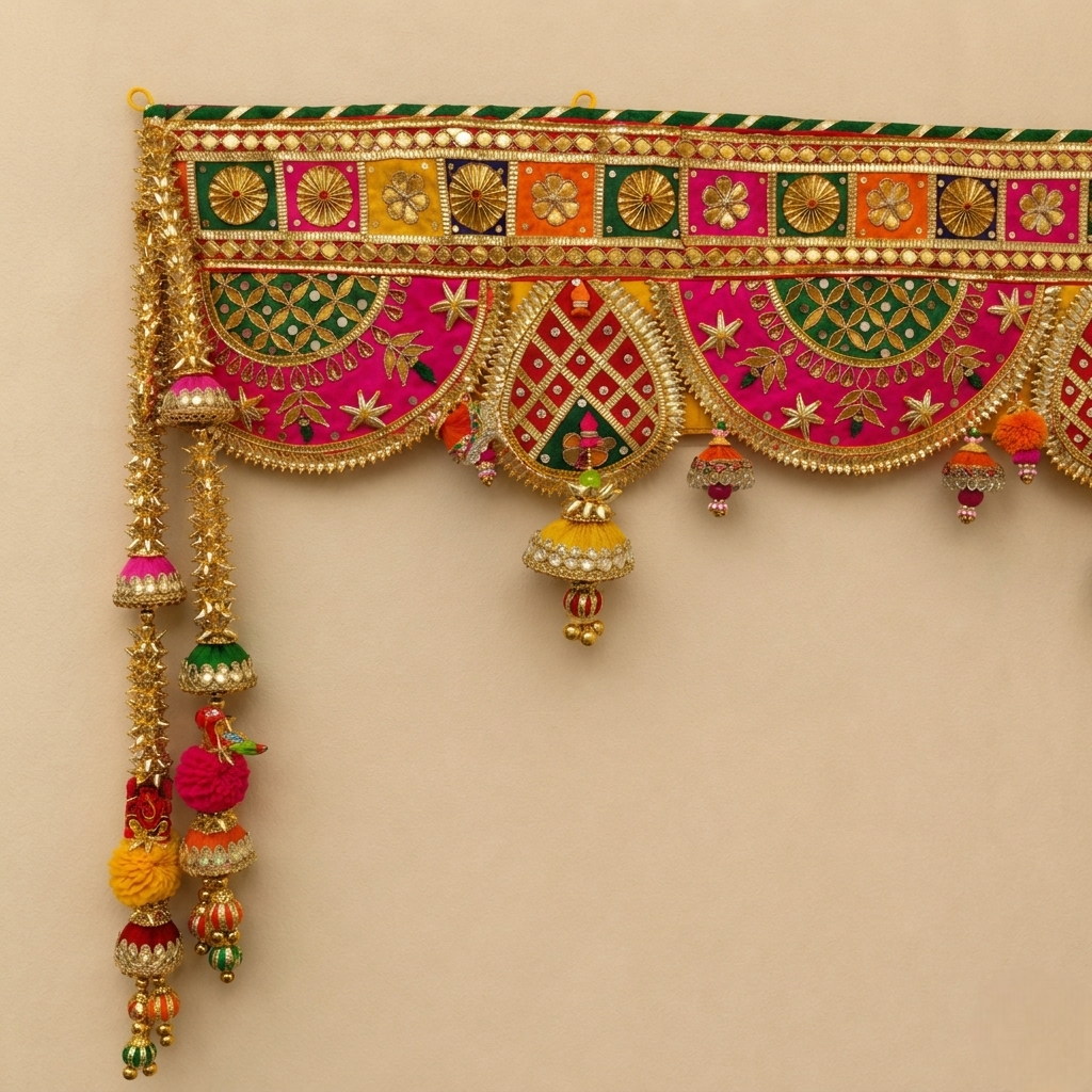 Traditional Pearl Latkan Door Toran Bandarwal