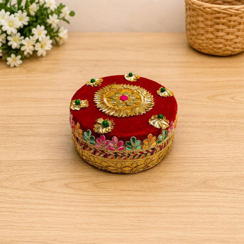 Bridal Haldi Box with Lid – Decorative Multi-Color Gifting Box