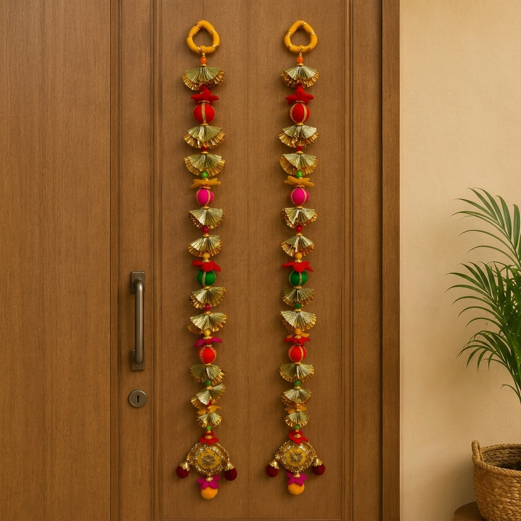 Traditional Multicolor Door Hanging Pair