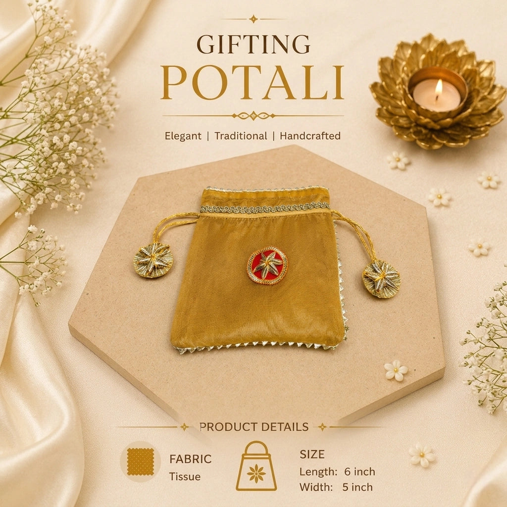 Handmade Tissue Potli Bag for Gifting