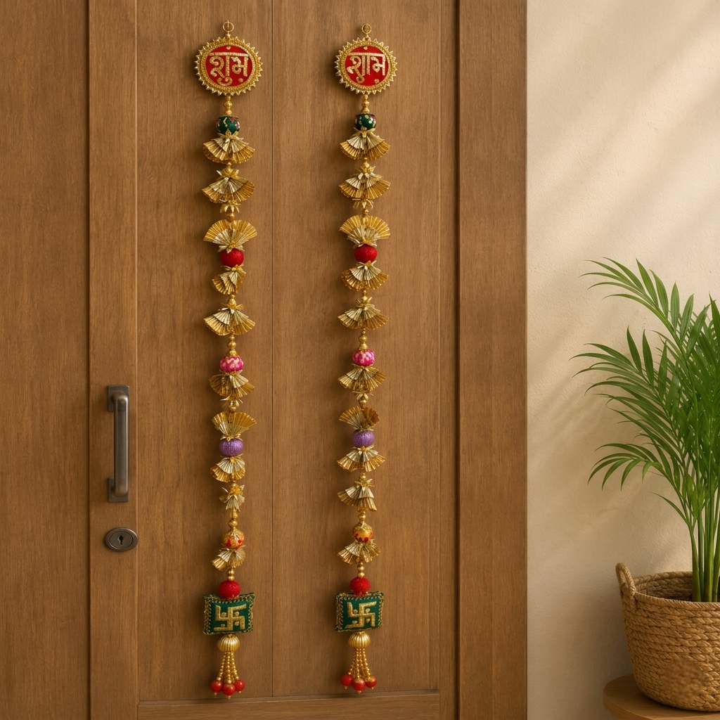 Shubh Labh Door Side Hanging – Multicolor Festive Decor