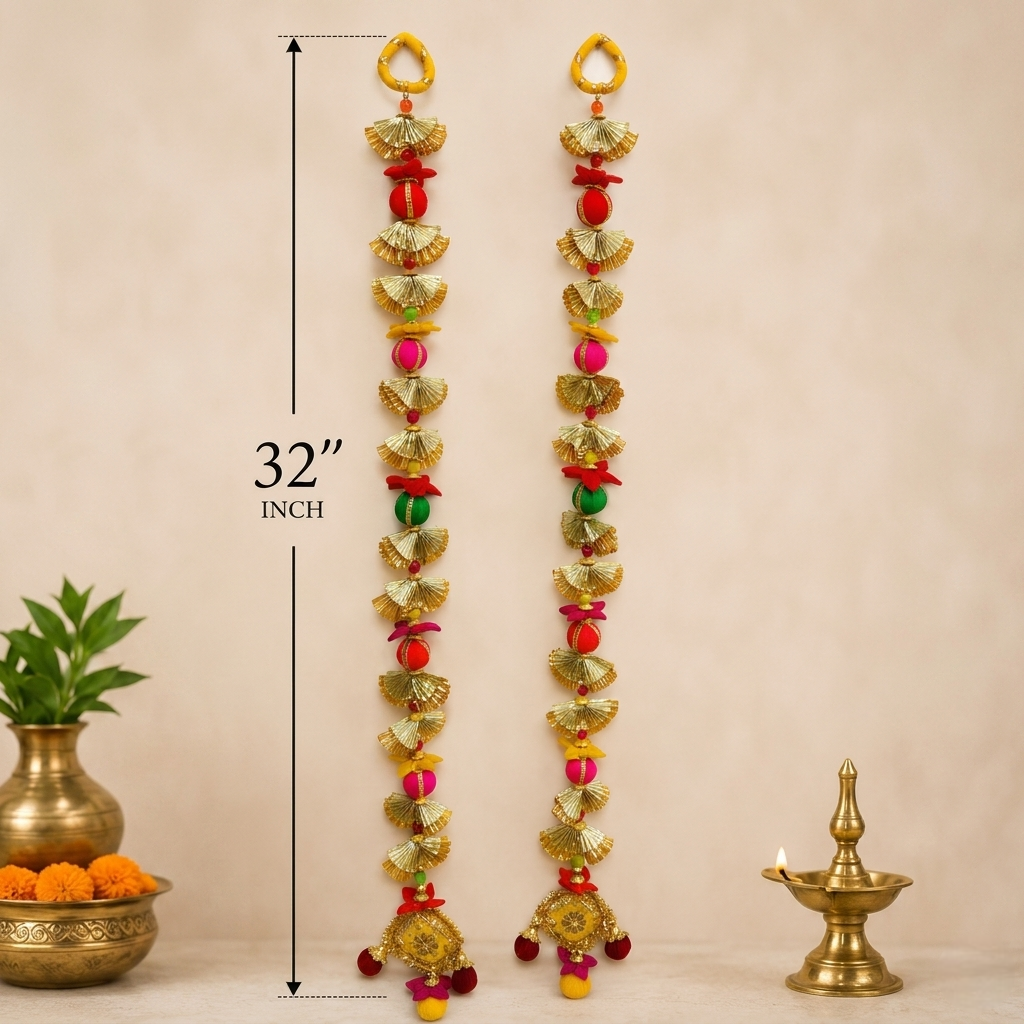 Traditional Multicolor Door Hanging Pair