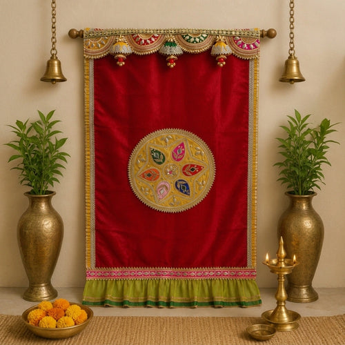 Designer Mandir Curtains for Pooja Room – Multiple Colors