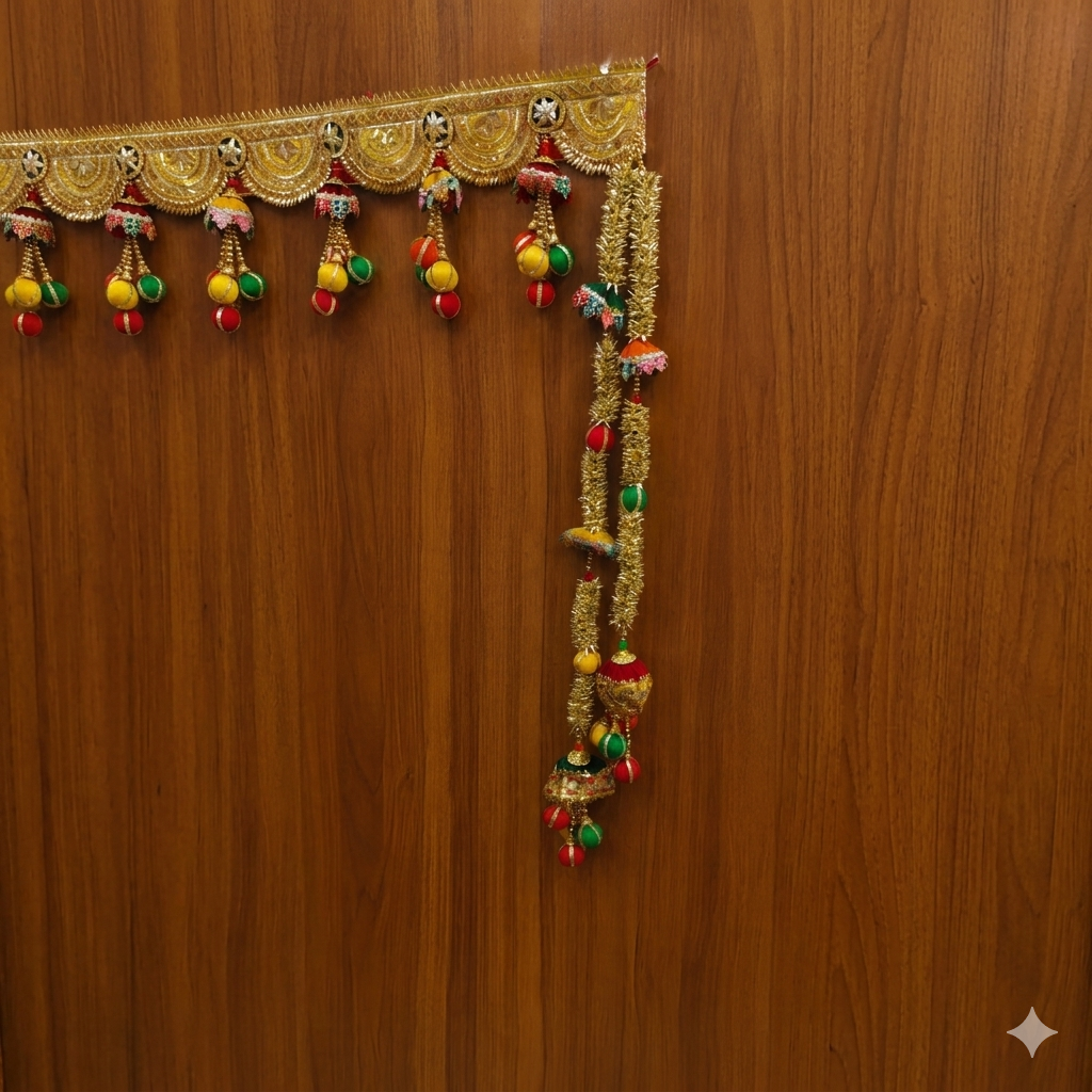 Traditional Golden Door Toran with Hanging Tassels