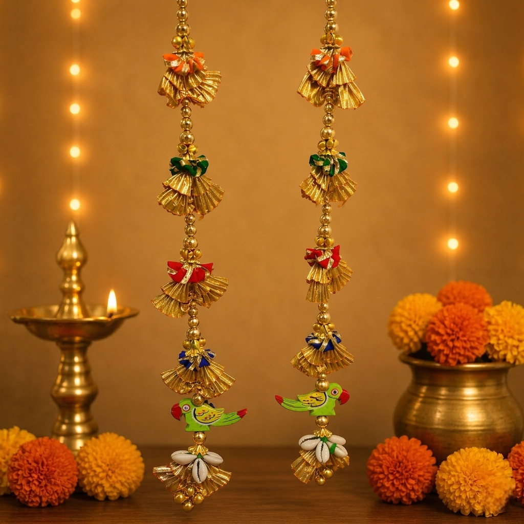 Handmade Bird Door Hanging – Multicolor Festive Decor