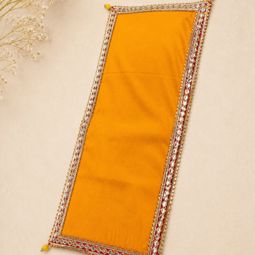 Traditional Velvet Pooja Aasan / Chowki Cloth with Gota Patti Lace – Multi Color Options