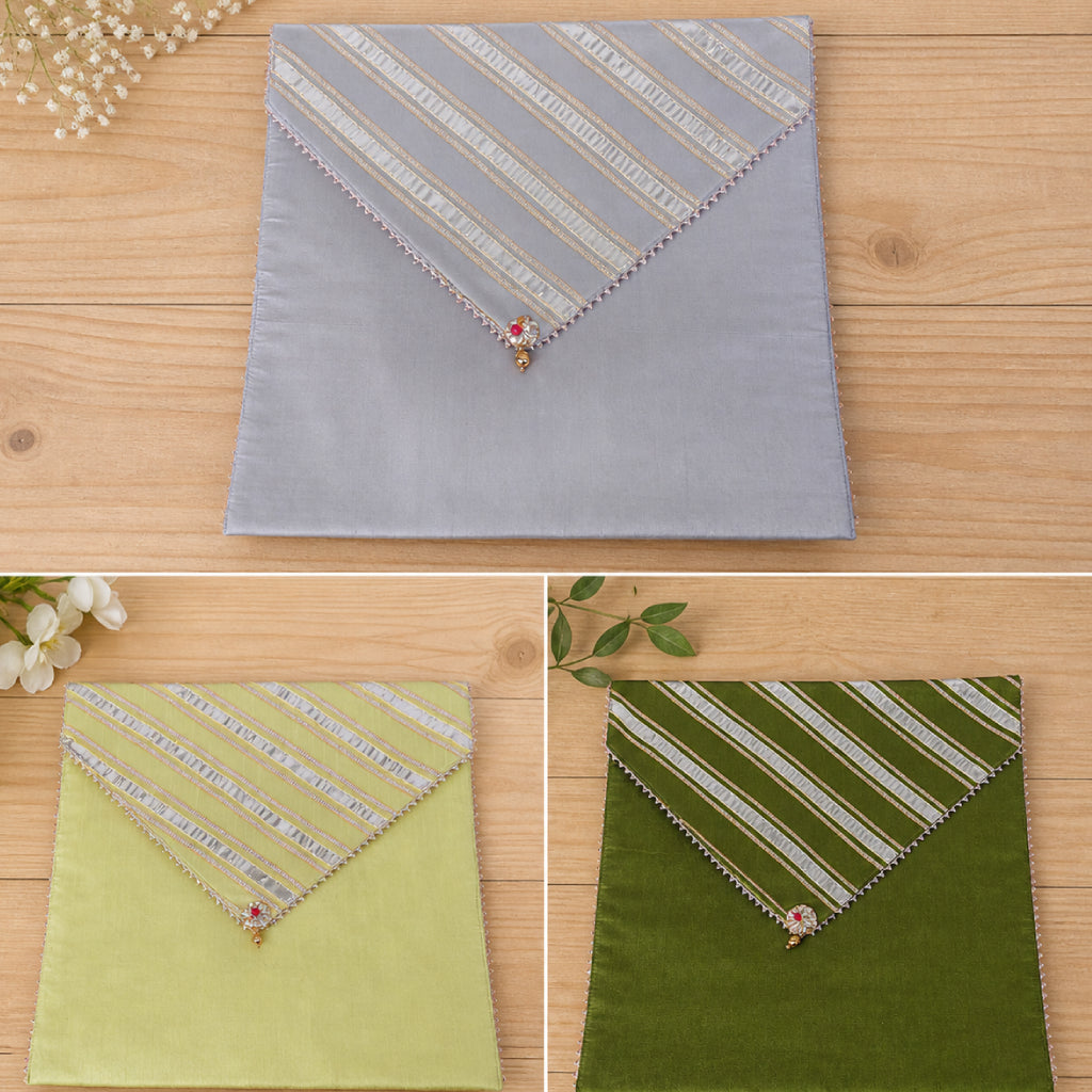 Multi Color Dupion Fabric Wedding Dress Organizer (15x15 Inches)