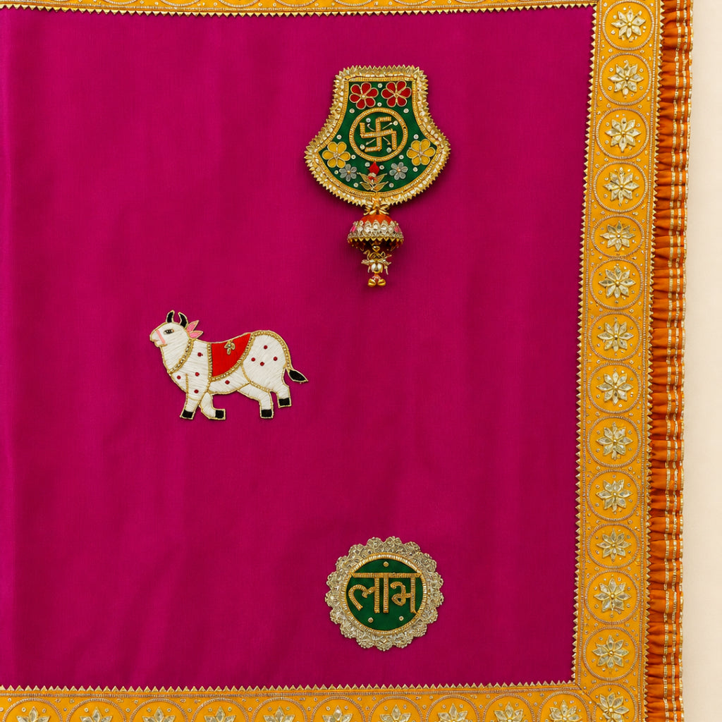 Pink Toran Wall Hanging – Traditional Festive Home Decor