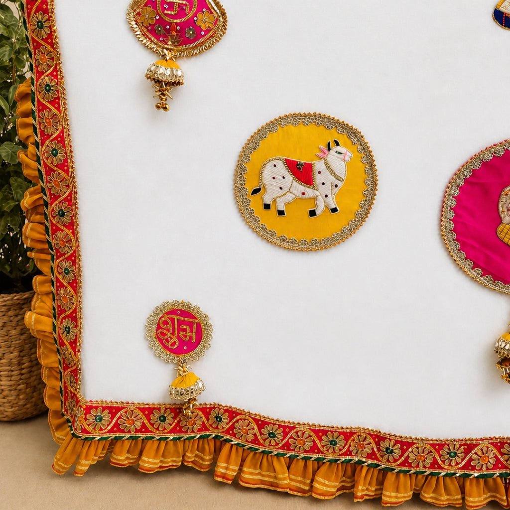 Handcrafted Shubh Vivah Antarpat | Hindu Wedding Cloth | Multi Colours