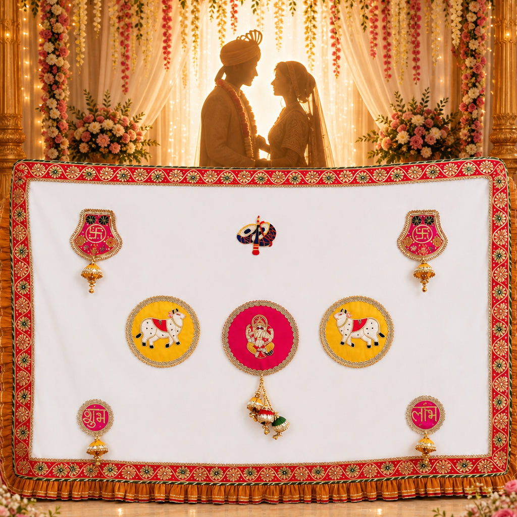 Handcrafted Shubh Vivah Antarpat | Hindu Wedding Cloth | Multi Colours