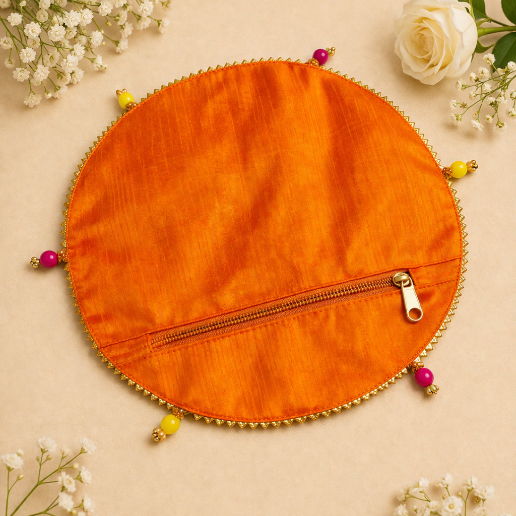 Papad Mangodi Potli Bag Set – Multicolor Dupion Wedding Gift Pouch Set