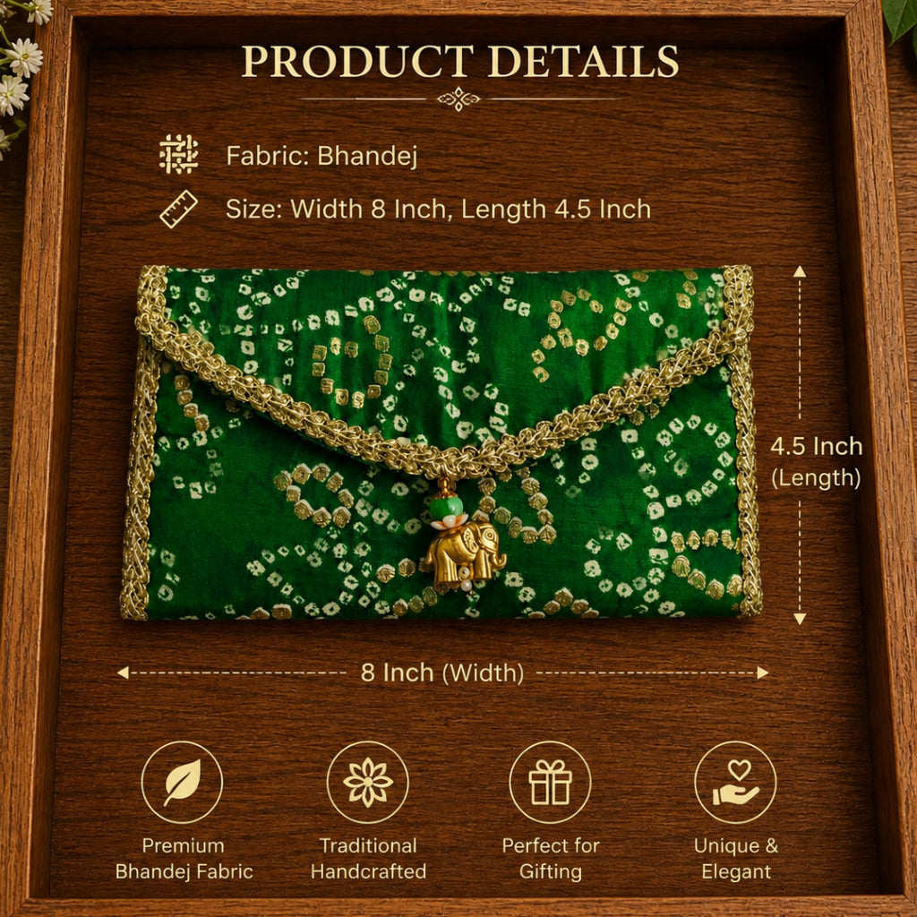 Handcrafted Bandhej Money Envelope for Wedding & Shagun
