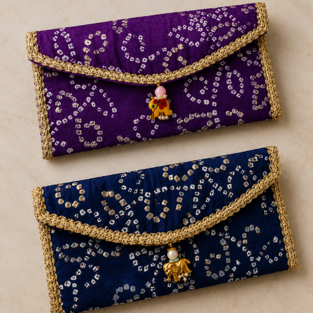 Handcrafted Bandhej Money Envelope for Wedding & Shagun