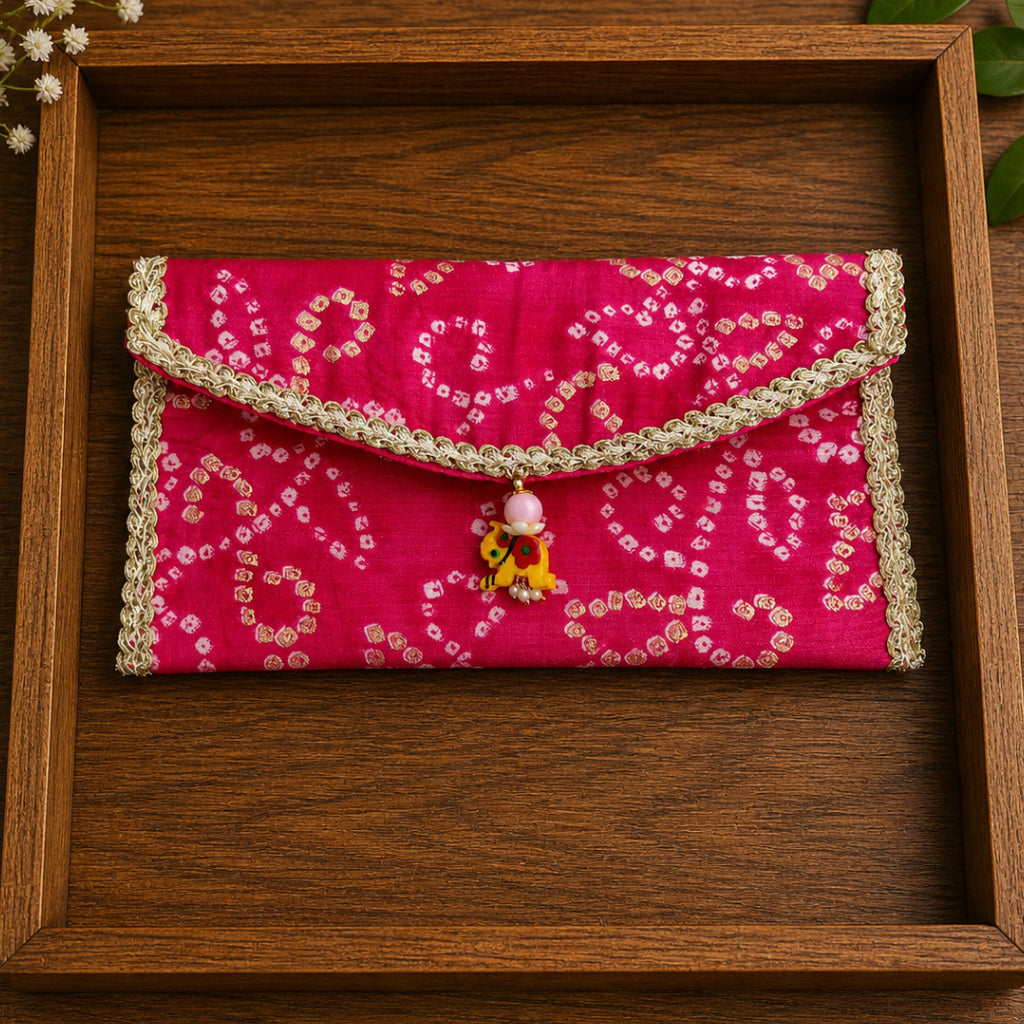 Handcrafted Bandhej Money Envelope for Wedding & Shagun