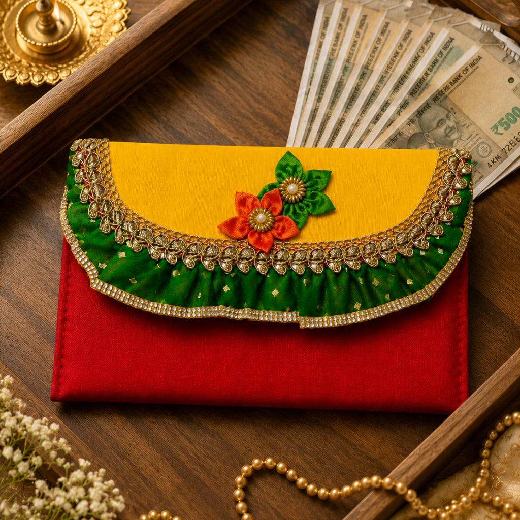 Designer Frill Money Envelope for Wedding Shagun