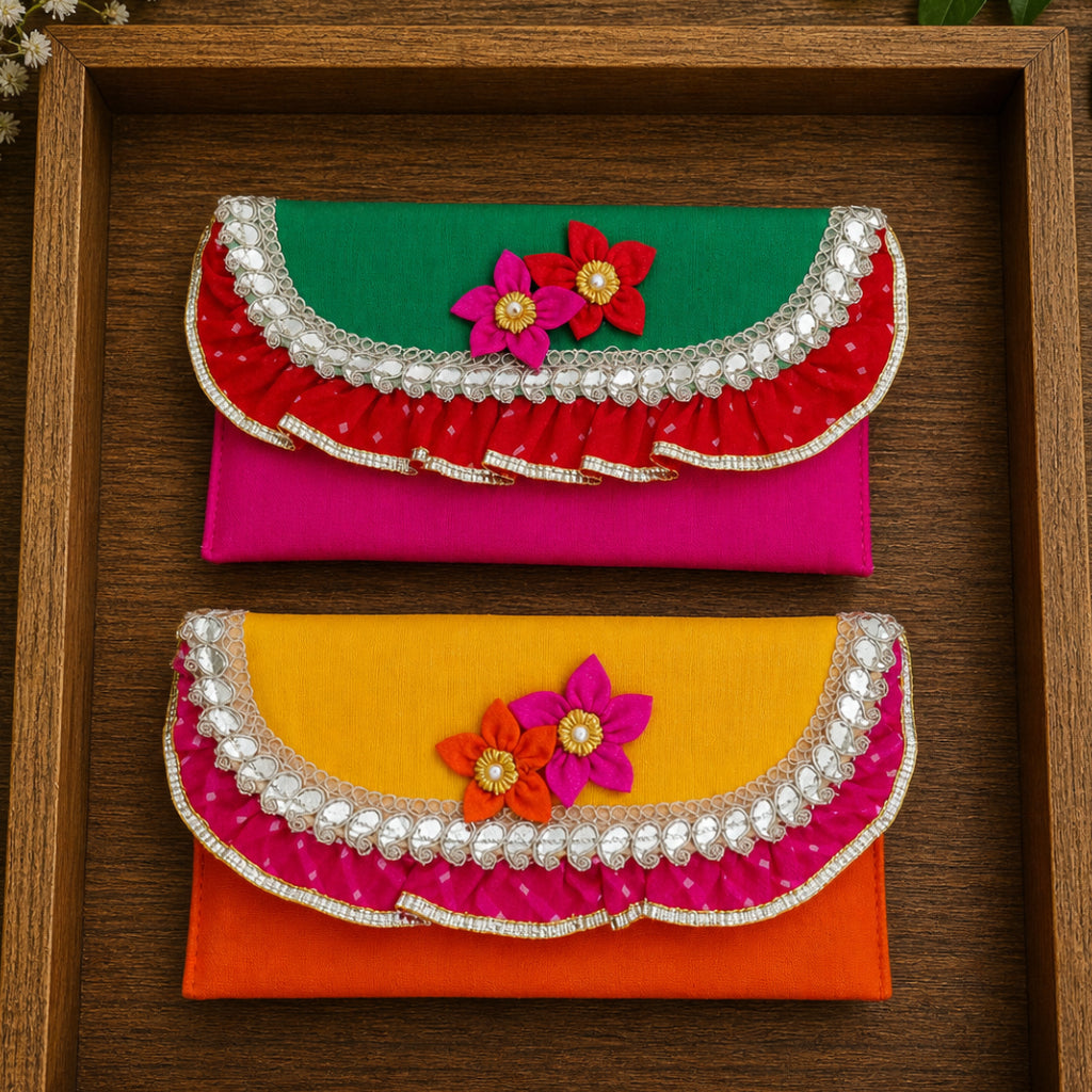 Designer Frill Money Envelope for Wedding Shagun