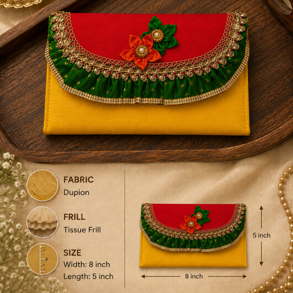 Designer Frill Money Envelope for Wedding Shagun