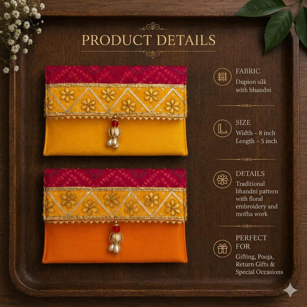 Premium Silk Money Envelope – Multi Colour