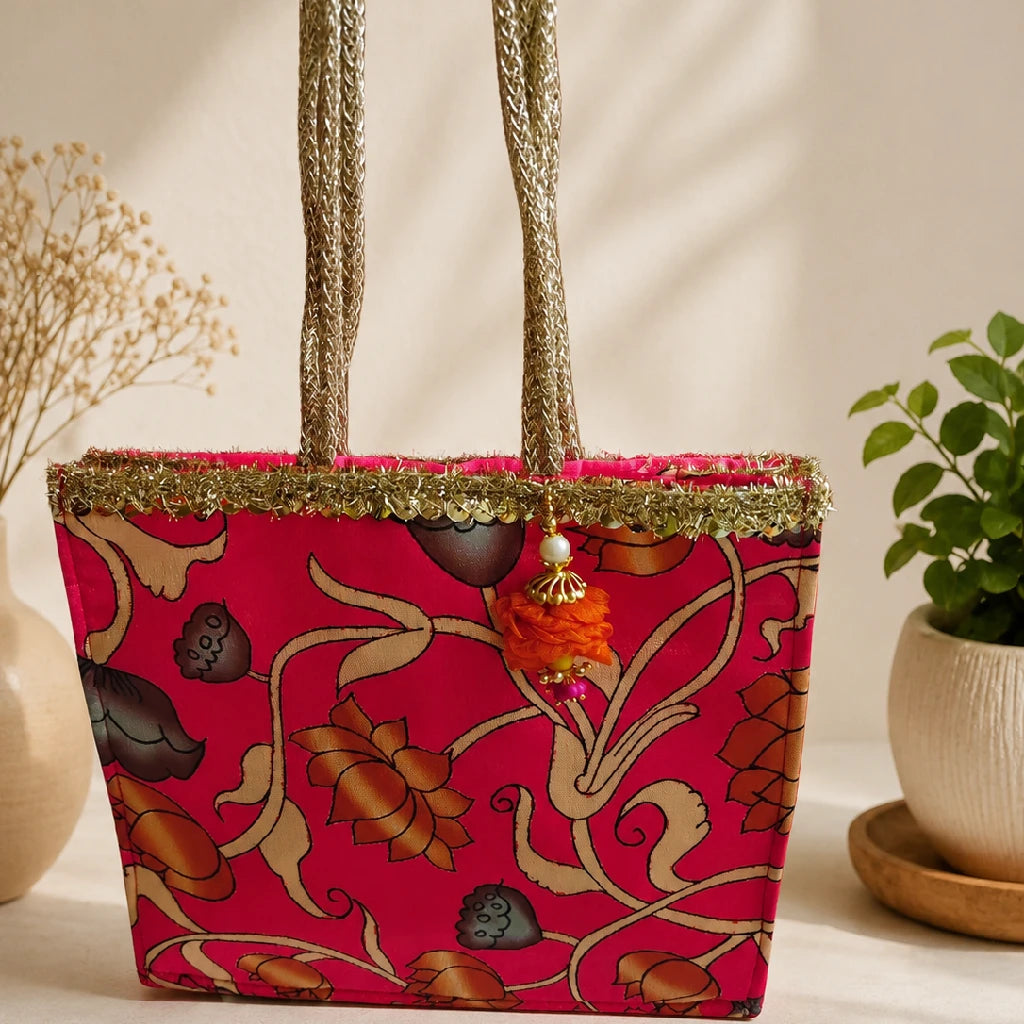 Handmade Floral Fabric Handbag | Multicolor Available