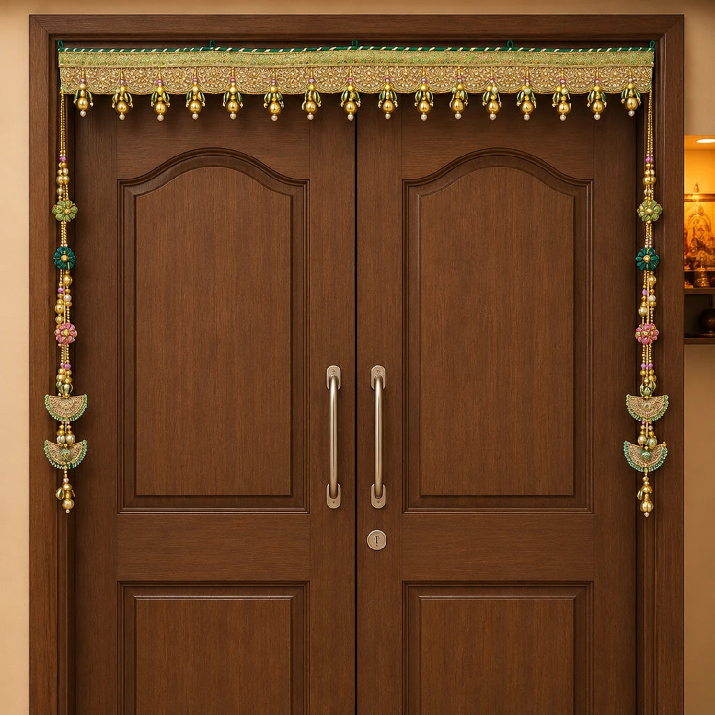 Traditional Golden Door Toran with Hanging Tassels