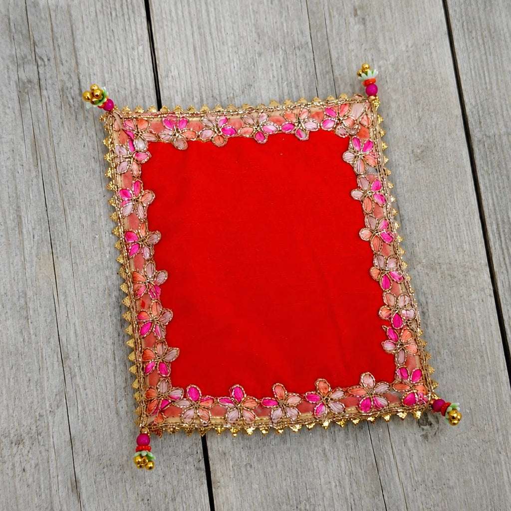 Premium Velvet Pooja Aasan with Designer Fancy Lace