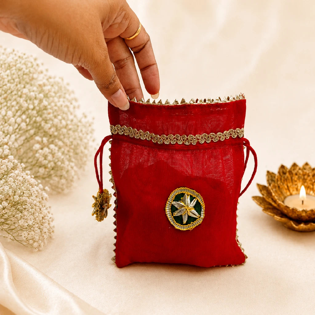 Handmade Tissue Potli Bag for Gifting