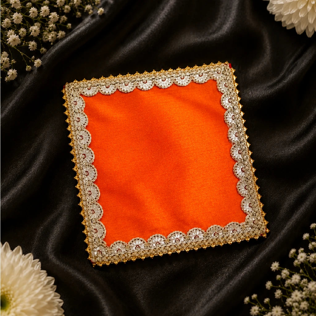 Designer Decorative Mandir Chowki Aasan with Fancy Lace