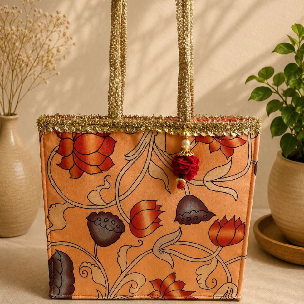Handmade Floral Fabric Handbag | Multicolor Available