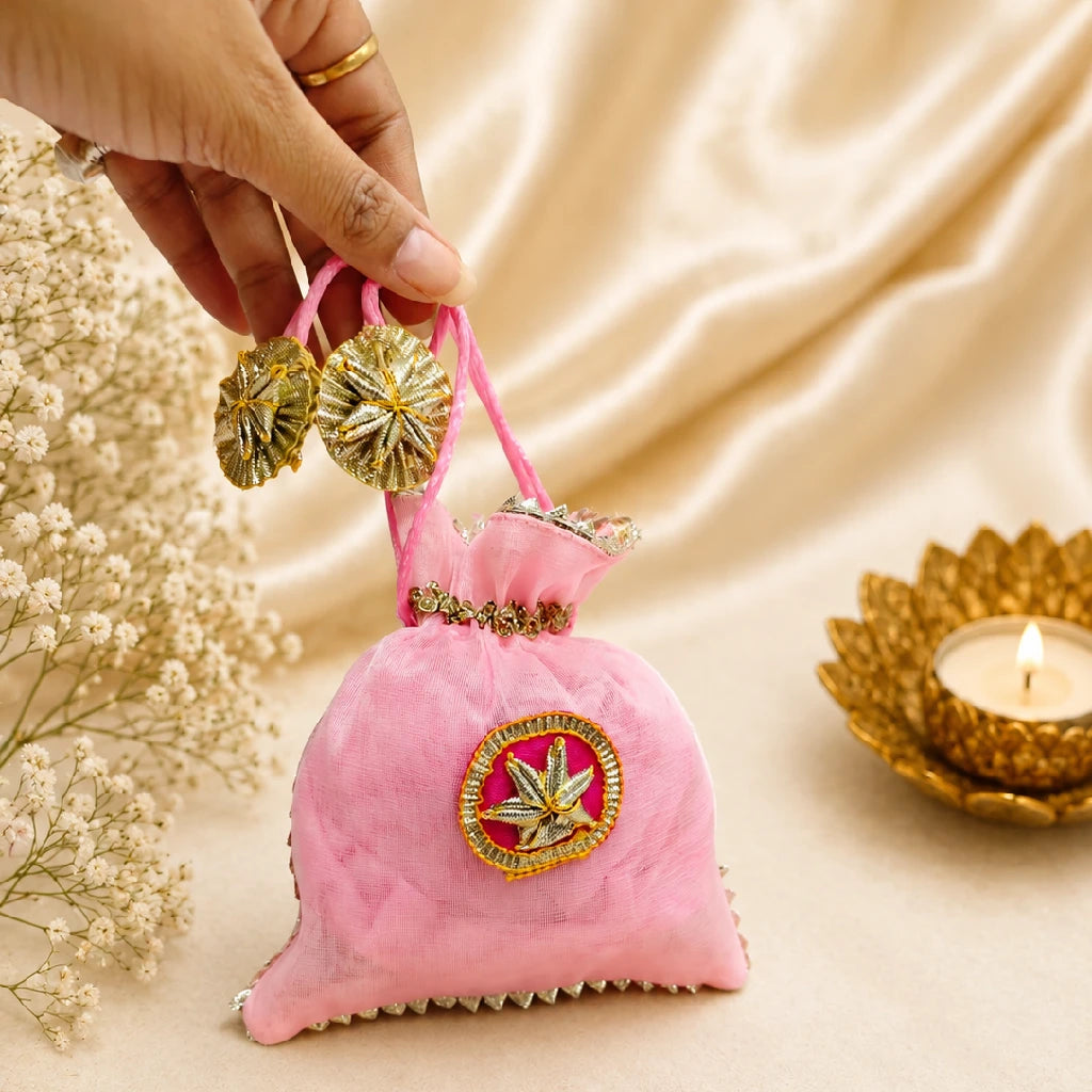 Handmade Tissue Potli Bag for Gifting