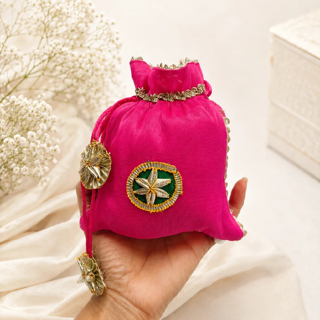 Handmade Tissue Potli Bag for Gifting