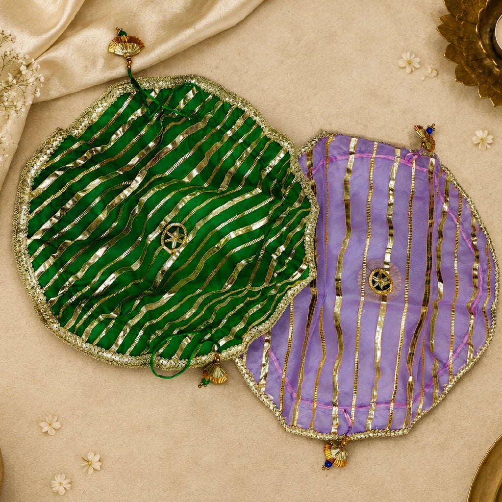 Golden Stripe Potli Bag – Multi Color Options