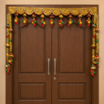Handcrafted Grand Gold Ornate Toran with Multi-Colour Ghungroos & Tall Side Latkans