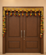 Handcrafted Grand Gold Ornate Toran with Multi-Colour Ghungroos & Tall Side Latkans