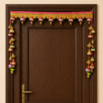 Handcrafted Traditional Door Toran with Gold Gotapatti Arches, Bell Tassels & Grand Side Latkans