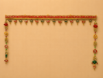 Handcrafted Traditional Red-Gold Toran with Gold Paisley Motif, Fabric Bell Tassels & Ornate Side Latkans - Image 2
