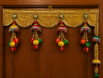 Handcrafted Grand Gold Ornate Toran with Multi-Colour Ghungroos & Tall Side Latkans - Image 2