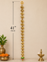 Handcrafted Traditional Gold-Silver Dual-Tone Pleated Fan Door Side Toran with Butterfly Connectors - Image 2