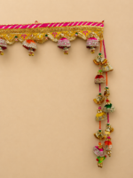 Handcrafted Traditional Door Toran with Gold Gotapatti Arches, Bell Tassels & Grand Side Latkans - Image 2