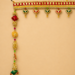 Handcrafted Traditional Red-Gold Toran with Gold Paisley Motif, Fabric Bell Tassels & Ornate Side Latkans