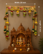 Handcrafted Traditional Mandir Temple Toran with Mirror Work Panels, Ghungroos & Ganesha Side Latkans - Image 4