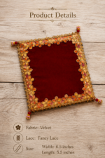 Handcrafted Multi-Colour Small Runner Pooja Aasan Set with Floral Bead Work Border & Gold Corner Tassels - Image 5