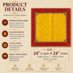 Handcrafted Red-Green Pooja Aasan with Gold Rosette Corners & Quilted Silk Fabric - Image 5