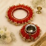 Red Designer Thali Frill Set - Image 2