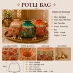 Kalamkari Print Potli Bag for Women – Ethnic Drawstring Pouch (Multiple Colors) - Image 3
